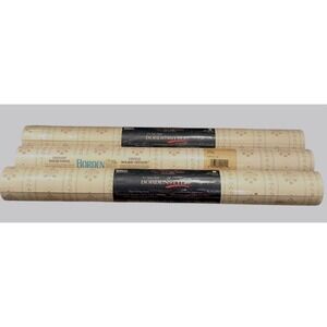 3x Rolls VTG Borden‎ Wallcoverings Vinyl Wallpaper Cottagecore Off White 1980's
